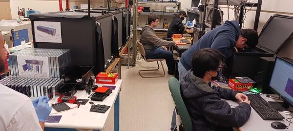 Students working in the laboratory