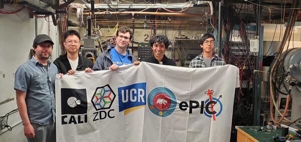 UCR team carrying out the EIC SiPM irradiation test at UC Davis Cyclotron, May 2024