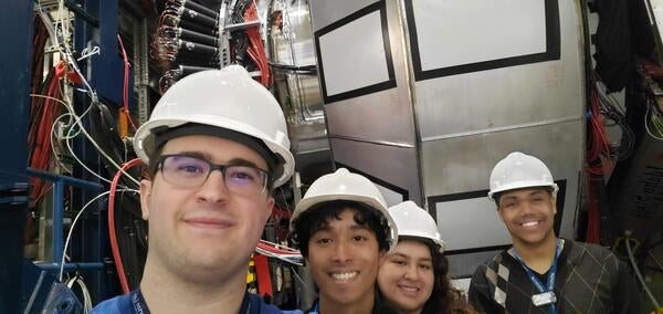 Sean Preins, Ryan Tsiao, Mia Macias and Brice Saunders at Hall-B, Jefferson National Laboratory