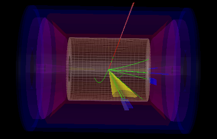 Event display of a electron-proton collision 