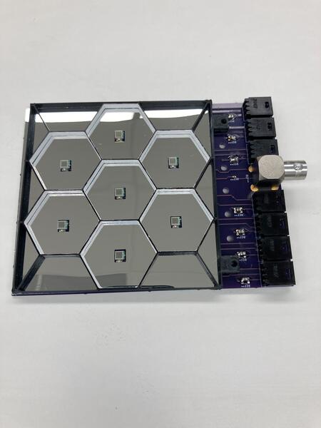 Calorimeter Insert SiPM-on-tile board with reflective foil