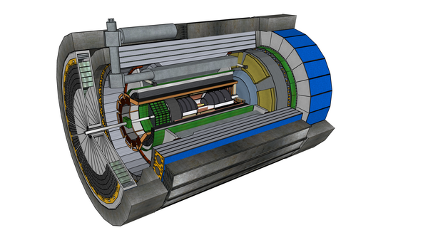 ePIC detector with our Few Degree Calorimeter (FDC) floating in space